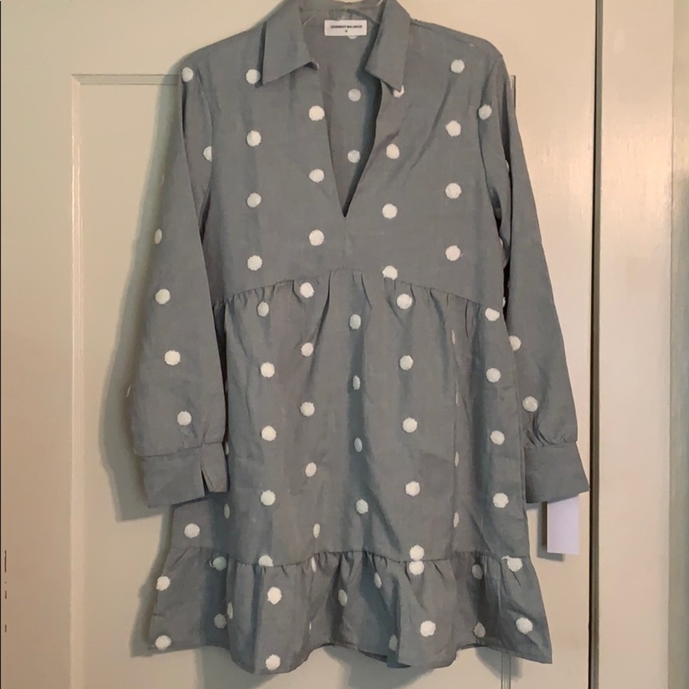 Goodnight Macaroon linen polka dot top